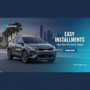 Kia Stonic 2025 Now Available in Easy Installments with Faysal Bank 8 Firefly gemini flash Faysal Bank Branding with Car A digital banner showing Kia Stonic with Faysal Banks 488191