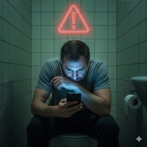 using mobile phones in the bathroom